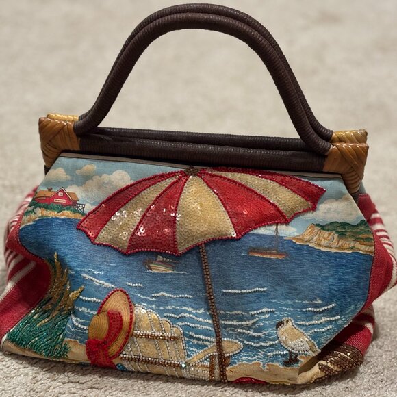 Isabella Fiore Sequined Beach Handbag - Picture 1 of 4